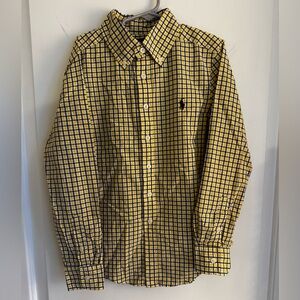 Ralph Lauren Boys Yellow & Blue Check Button-Down | Size 8